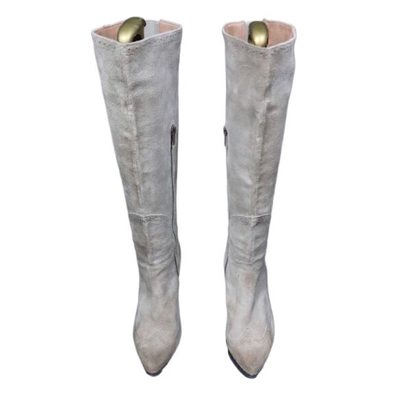 Jeffrey Campbell Torrent Gray Suede Knee Boots Sz 7 - Picture 2 of 6